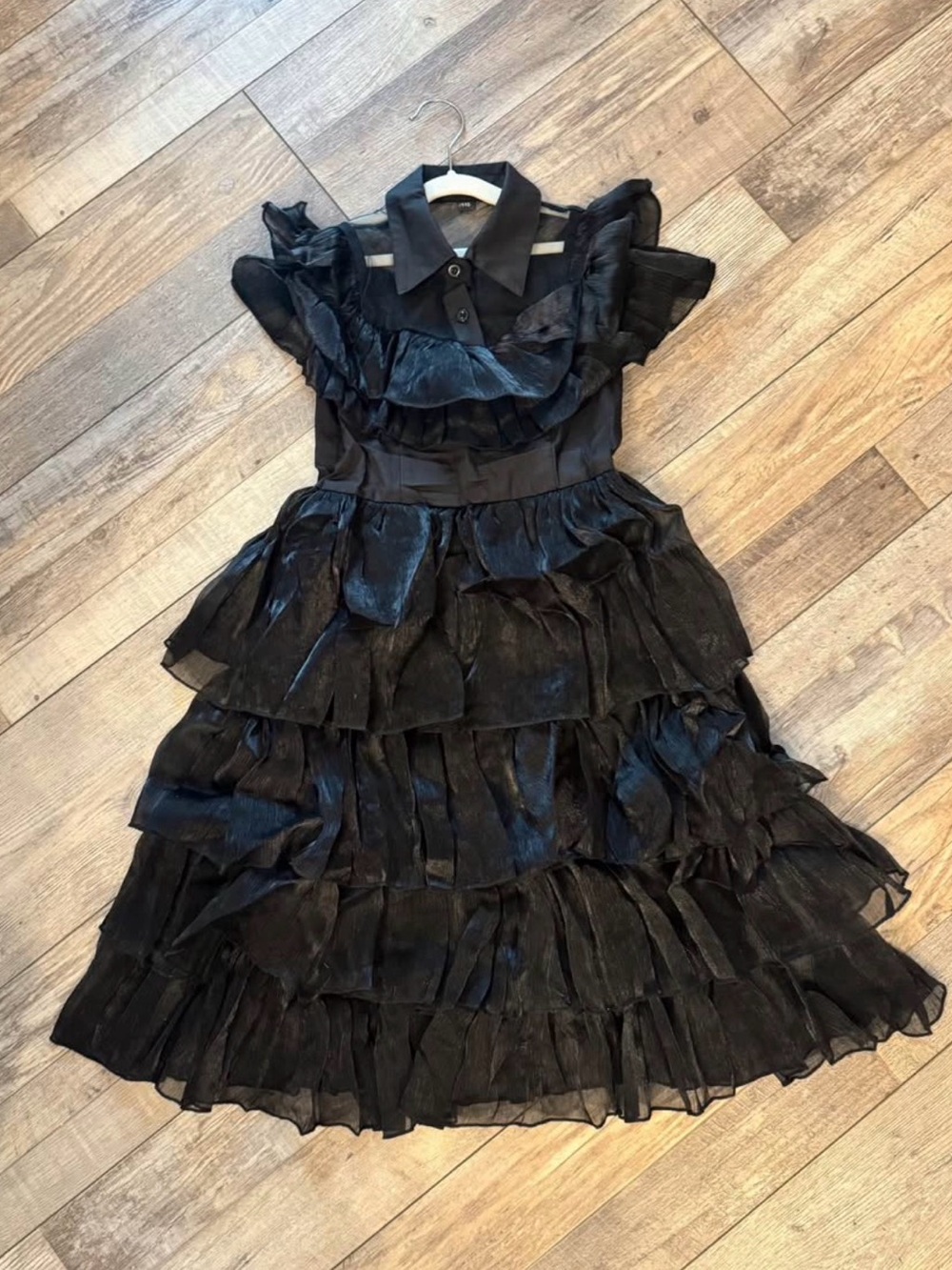 Black Ruffle Tiered Girls' Dress